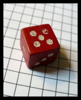 Dice : Dice - 6D - Wood Red With White Painted Pips